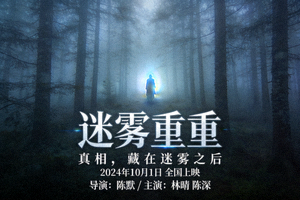 悬疑电影迷雾重重海报，展现神秘迷雾森林场景